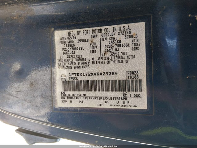 Продажа на аукционе авто 1997 Ford F-150 Standard Standard/xl/xlt, vin: 1FTDX172XVKA29284, номер лота: 45860813