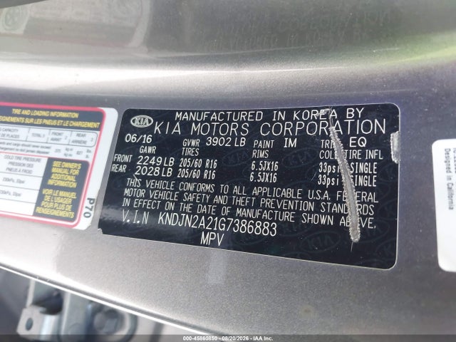 Aukcja sprzedaży 2016 Kia Soul !, vin: KNDJN2A21G7386883, numer aukcji: 45860850