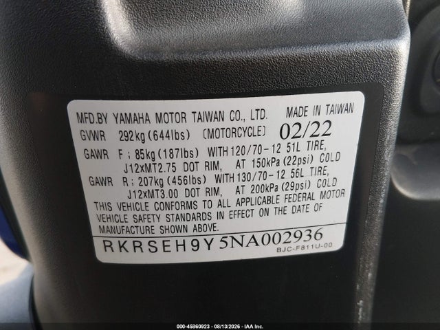 Yamaha YW125 2022 RKRSEH9Y5NA002936 Image 10