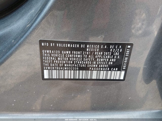Продажа на аукционе авто 2020 Volkswagen Jetta 1.4t R-line/1.4t S/1.4t Se, vin: 3VWCB7BU4LM032335, номер лота: 45860955