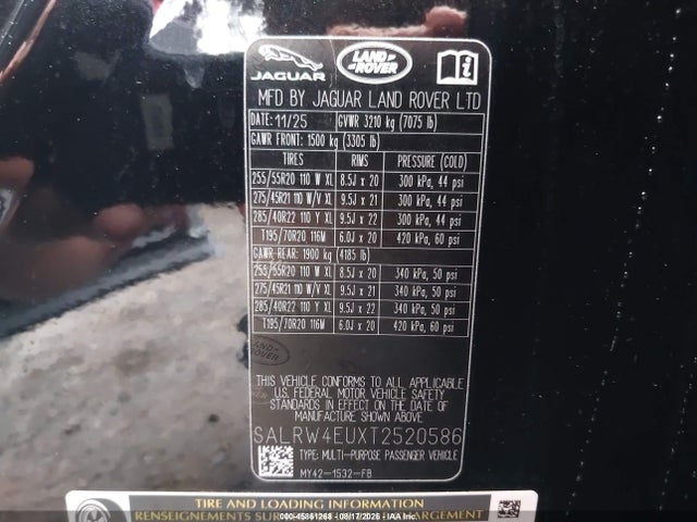 SALRW4EUXT2520586 Land Rover Discovery Gemini Edition/tempest Edition