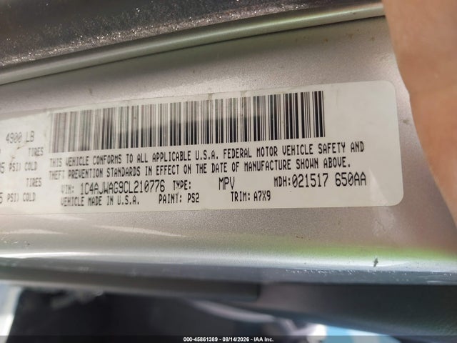 Продажа на аукционе авто 2012 Jeep Wrangler Sport, vin: 1C4AJWAG9CL210776, номер лота: 45861389