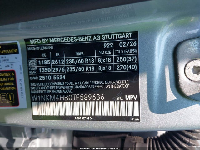 Aukcja sprzedaży 2026 Mercedes-benz Glc 300 4matic Suv, vin: W1NKM4HB0TF589636, numer aukcji: 45861394