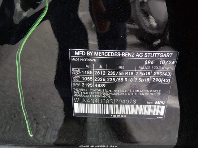 2025 Mercedes-benz Gla 250 4matic მანქანა იყიდება აუქციონზე, vin: W1N4N4HB8SJ704078, აუქციონის ნომერი: 45861440