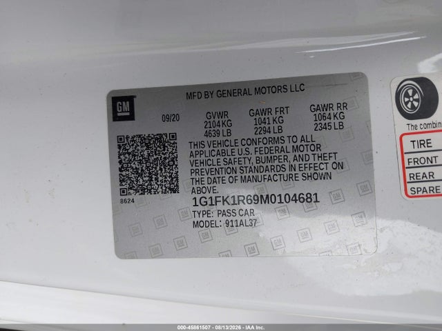 1G1FK1R69M0104681 Chevrolet Camaro Rwd Zl1