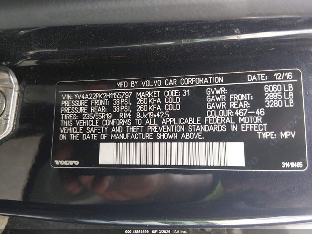 YV4A22PK2H1155797 Volvo Xc90 T6 Momentum