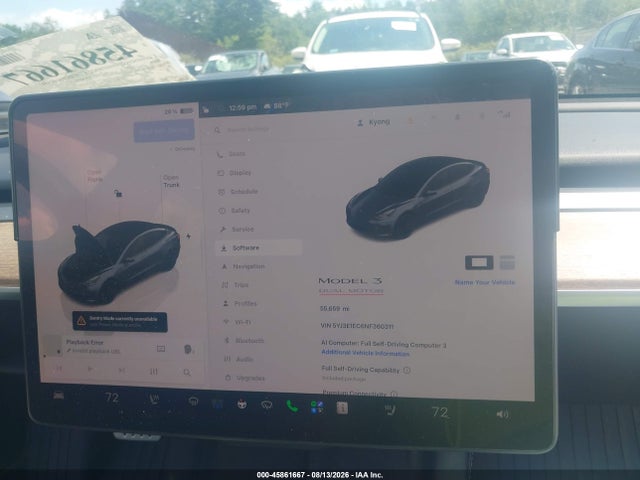 45861667 :رقم المزاد ، 5YJ3E1EC6NF360311 vin ، 2022 Tesla Model 3 Performance Dual Motor All-wheel Drive مزاد بيع
