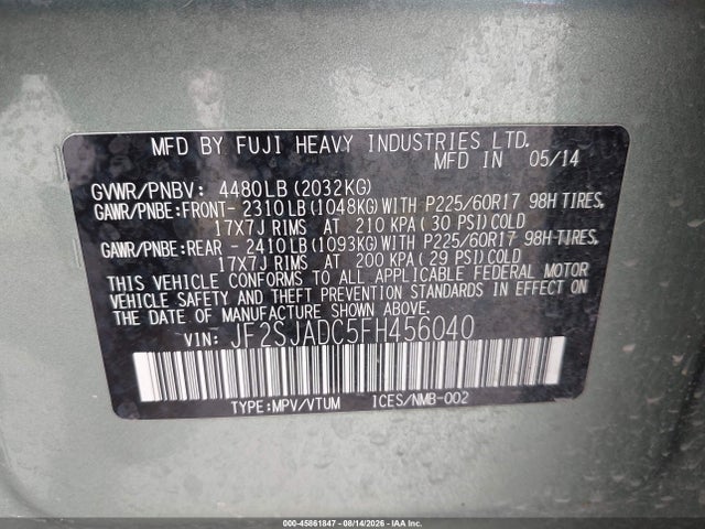Subaru Forester 2.5i Premium 2015 JF2SJADC5FH456040 Image 9