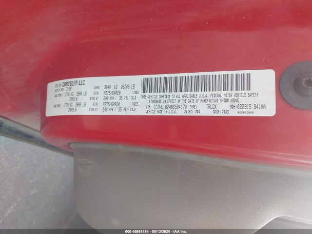 Продаж на аукціоні авто 2008 Dodge Ram 1500 Slt, vin: 1D7HU18248S584170, номер лоту: 45861854