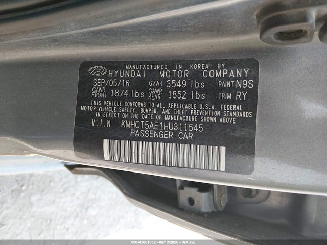 Hyundai ACCENT SE 2017 KMHCT5AE1HU311545 Image 9