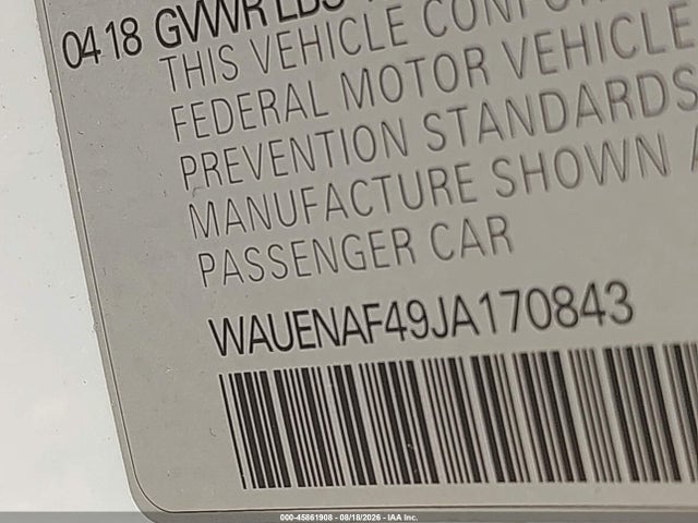 Aukcja sprzedaży 2018 Audi A4 2.0t Premium/2.0t Tech Premium, vin: WAUENAF49JA170843, numer aukcji: 45861908