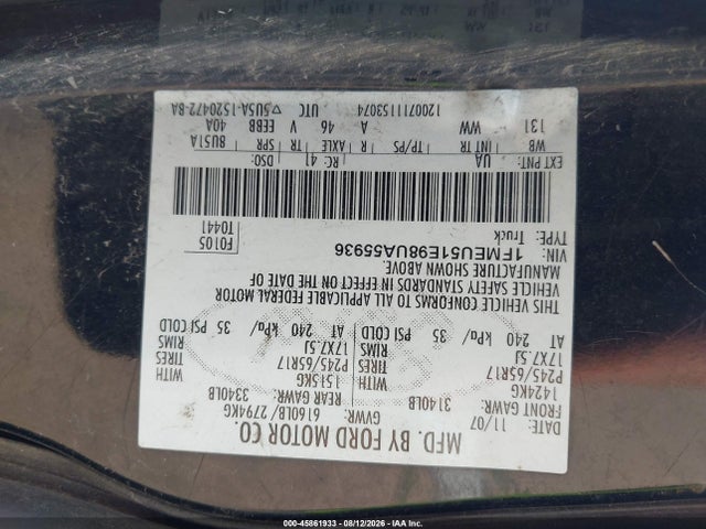 2008 Ford Explorer Sport Trac Xlt მანქანა იყიდება აუქციონზე, vin: 1FMEU51E98UA55936, აუქციონის ნომერი: 45861933