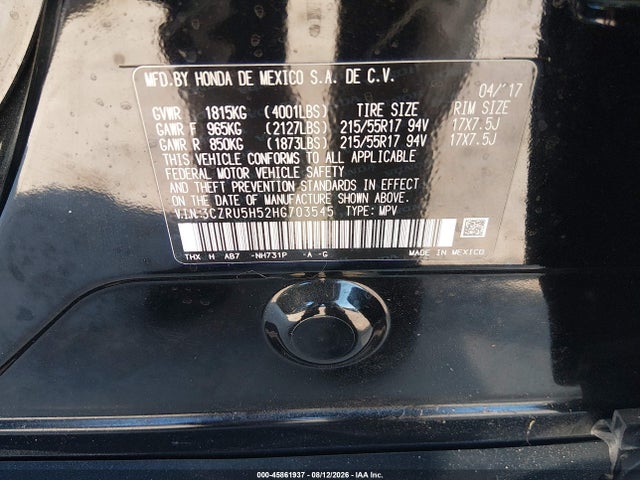 Honda HR-V EX 2017 3CZRU5H52HG703545 Image 9