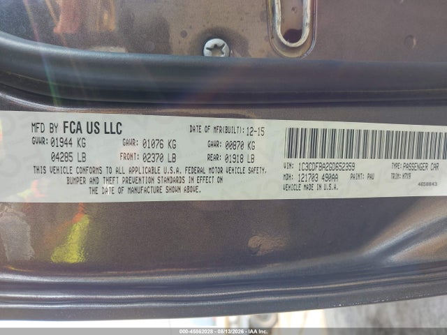 Dodge DART SXT 2016 1C3CDFBA2GD652359 Image 9