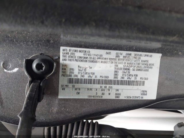 2014 Ford Focus Se მანქანა იყიდება აუქციონზე, vin: 1FADP3F26EL269588, აუქციონის ნომერი: 45862050