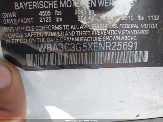 Продажа на аукционе авто 2014 Bmw 320i Xdrive, vin: WBA3C3G5XENR25691, номер лота: 45862061