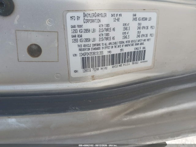 Продажа на аукционе авто 2003 Dodge Grand Caravan Se, vin: 1D4GP24353B191355, номер лота: 45862102