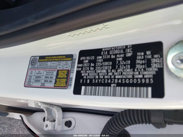 Auction sale of the 2025 Kia Ev6 Light Rwd, vin: 5XYC34JB4SG005985, lot number: 45862389