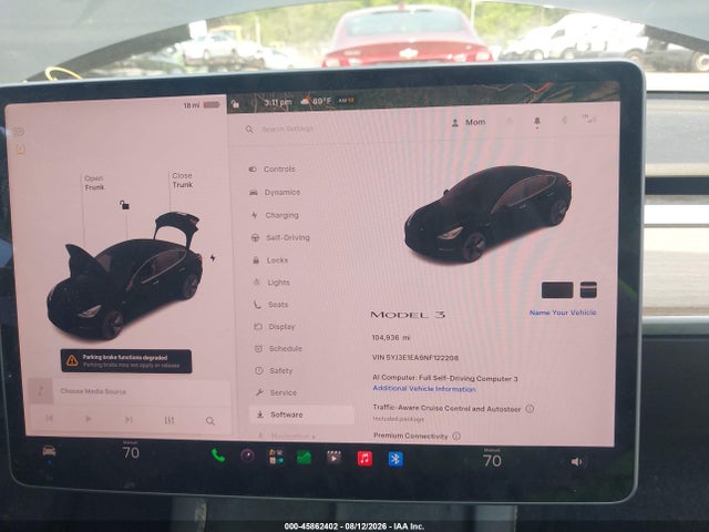 Продажа на аукционе авто 2022 Tesla Model 3 Rear-wheel Drive, vin: 5YJ3E1EA9NF122208, номер лота: 45862402