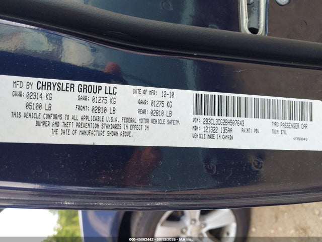 Продажа на аукционе авто 2011 Dodge Charger, vin: 2B3CL3CG2BH507643, номер лота: 45862442