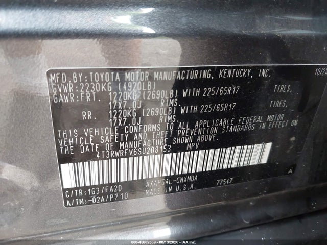 2025 Toyota Rav4 Hybrid Xle მანქანა იყიდება აუქციონზე, vin: 4T3RWRFV6SU208153, აუქციონის ნომერი: 45862538