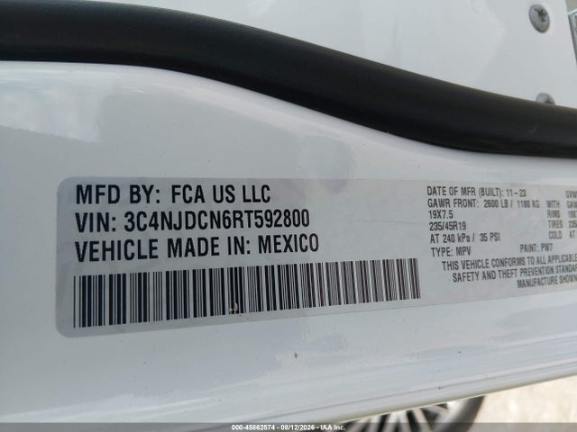 Продаж на аукціоні авто 2024 Jeep Compass Limited 4x4, vin: 3C4NJDCN6RT592800, номер лоту: 45862574