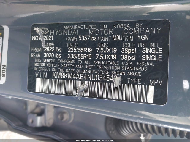Продажа на аукционе авто 2022 Hyundai Ioniq 5 Se, vin: KM8KM4AE4NU054542, номер лота: 45862674