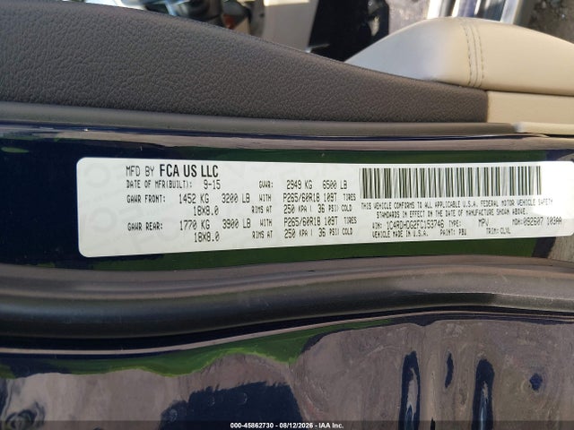 Aukcja sprzedaży 2015 Dodge Durango Limited, vin: 1C4RDHDG2FC153746, numer aukcji: 45862730