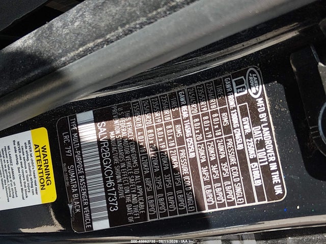 2012 Land Rover Range Rover Evoque Pure Plus მანქანა იყიდება აუქციონზე, vin: SALVR2BGXCH617373, აუქციონის ნომერი: 45862735