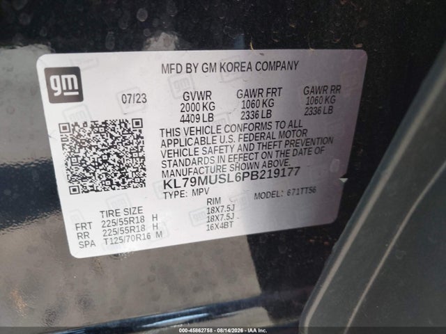 KL79MUSL6PB219177 Chevrolet Trailblazer Awd Rs