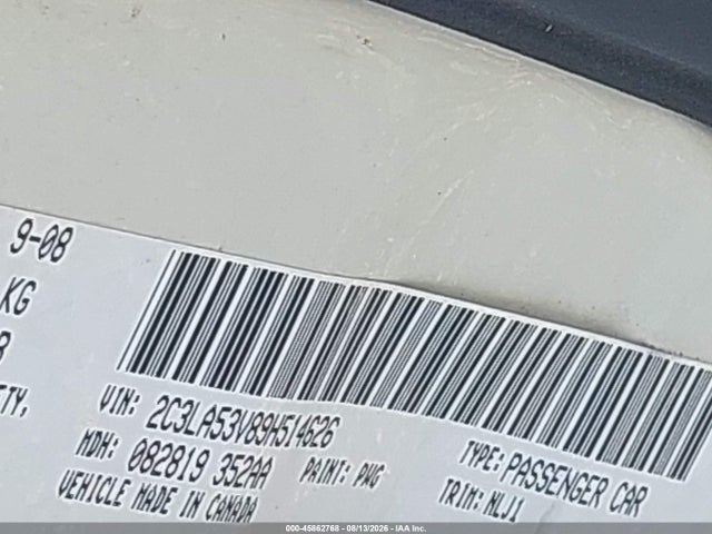 Aukcja sprzedaży 2009 Chrysler 300 Touring, vin: 2c3la53v89h514626, numer aukcji: 45862768
