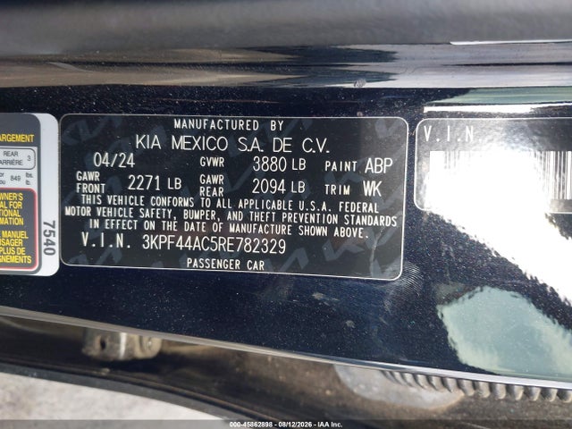 KIA Forte Gt Manual 2024 3KPF44AC5RE782329 Image 9
