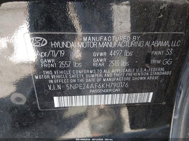 Hyundai SONATA SE 2019 5NPE24AF6KH790176 Image 9