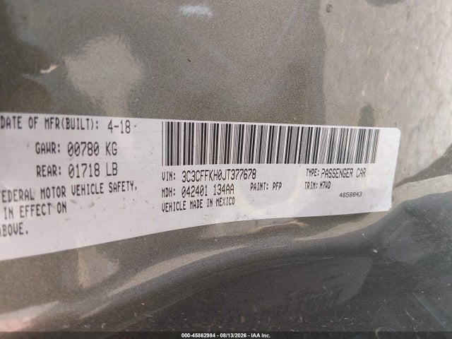 Fiat 500 POP 2018 3C3CFFKH0JT377678 Image 9