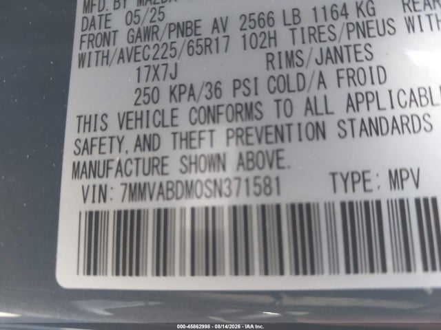 7MMVABDM0SN371581 Mazda Cx-50 2.5 S Premium Package