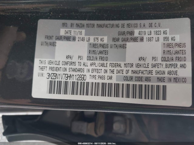 Mazda Mazda3 Touring 2017 3MZBN1V79HM112890 Image 9