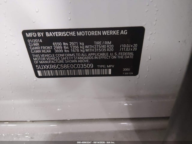 Продаж на аукціоні авто 2014 Bmw X5 Xdrive50i, vin: 5UXKR6C58E0C03509, номер лоту: 45863247
