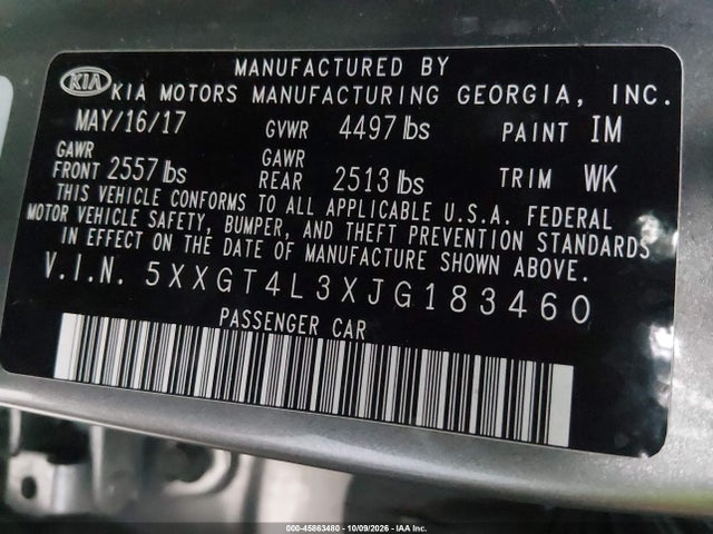 KIA Optima Lx 2018 5XXGT4L3XJG183460 Image 9