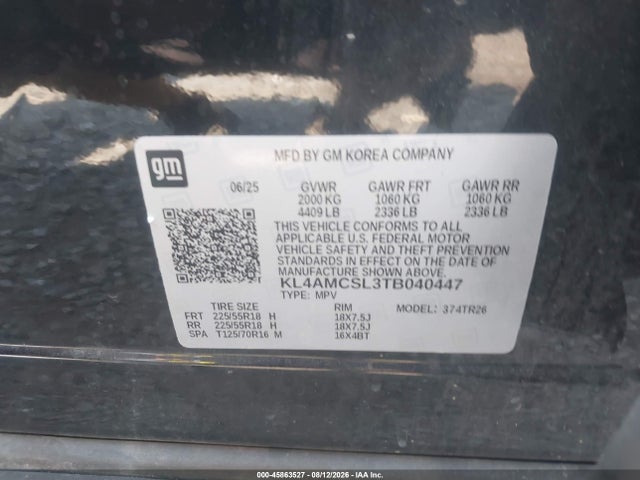 Aukcja sprzedaży 2026 Buick Encore Gx Preferred Awd, vin: KL4AMCSL3TB040447, numer aukcji: 45863527