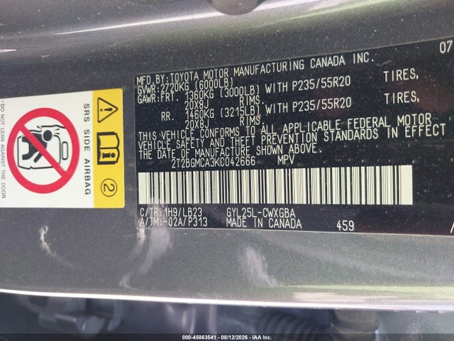 2019 Lexus Rx 450h მანქანა იყიდება აუქციონზე, vin: 2T2BGMCA3KC042666, აუქციონის ნომერი: 45863541