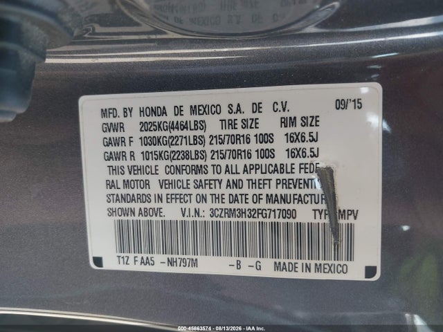 Honda CR-V LX 2015 3CZRM3H32FG717090 Image 9