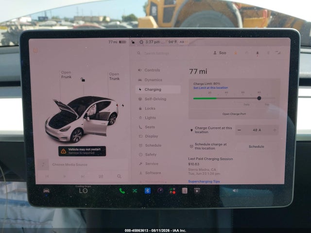 Aukcja sprzedaży 2021 Tesla Model Y Long Range Dual Motor All-wheel Drive, vin: 5YJYGDEEXMF195798, numer aukcji: 45863613