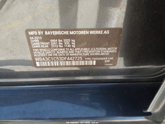 Продажа на аукционе авто 2013 Bmw 328i, vin: WBA3C1C53DF442725, номер лота: 45863623