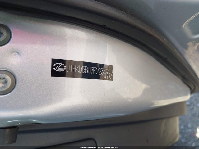 45863704 :رقم المزاد ، JTHKD5BH7F2234922 vin ، 2015 Lexus Ct 200h مزاد بيع
