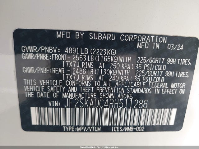 Subaru Forester Premium 2024 JF2SKADC4RH511286 Image 9