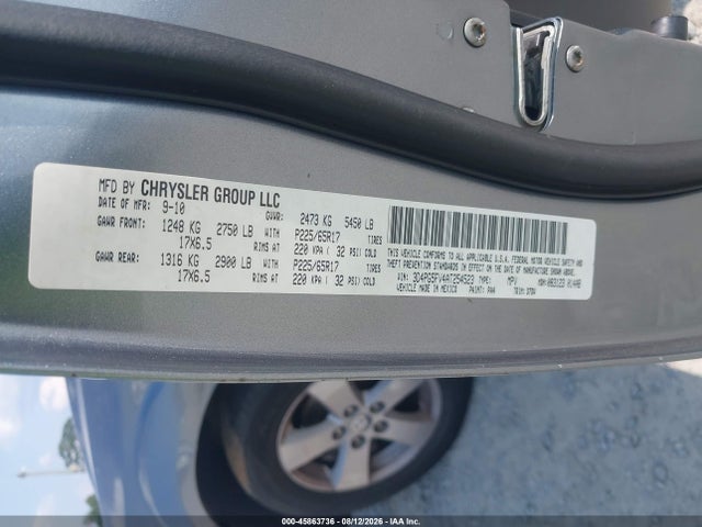 2010 Dodge Journey Sxt მანქანა იყიდება აუქციონზე, vin: 3D4PG5FV4AT254523, აუქციონის ნომერი: 45863736