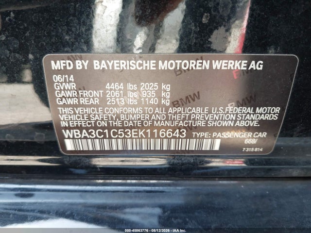 Продаж на аукціоні авто 2014 Bmw 328i, vin: WBA3C1C53EK116643, номер лоту: 45863776