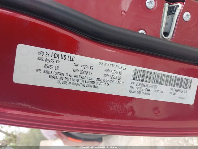 Продажа на аукционе авто 2019 Dodge Charger Scat Pack Rwd, vin: 2C3CDXGJ0KH742393, номер лота: 45863835