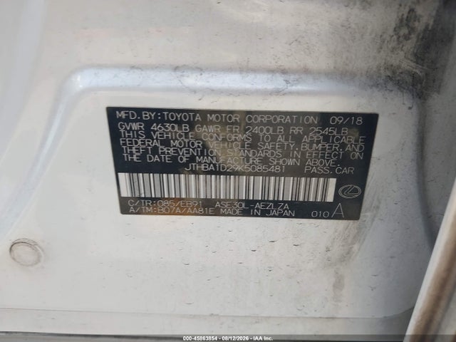 Lexus IS 300 2019 JTHBA1D29K5085481 Image 9