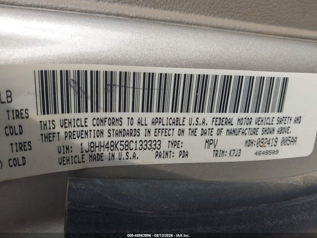 Aukcja sprzedaży 2008 Jeep Commander Sport, vin: 1J8HH48K58C133333, numer aukcji: 45863996